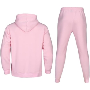 Ensemble de survêtement pour homme, imprimé en relief, sweat-shirt et pantalon, pantalon de survêtement empilé, veste deux pièces, jogging uni, 100% coton - Product Image 2