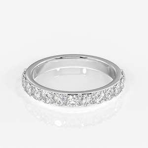 Round Cut Moissanite Diamond Wedding Band <b>Ring</b> in Sterling Silver Elegant Moissanite <b>Rings</b> - Product Image 4