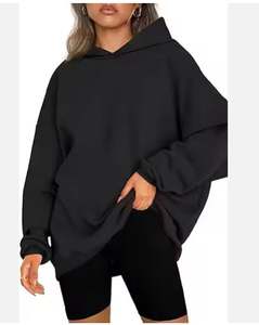 Sweat à capuche surdimensionné personnalisé unisexe pour femmes en coton de haute qualité conçu pour les vêtements grande taille Logo avant Position - Product Image 5