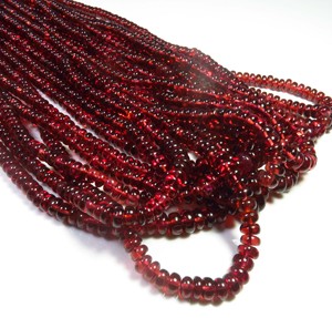 <b>Red</b> Garnet Gemstone Loose <b>Beads</b> 18" Strand 3.75-6mm Natural Rondelle From Mozambique Smooth CNAS Certified for Jewelry Making - Product Image 4