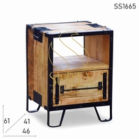 Table d'appoint industrielle en fer forgé fait main, finition noire, design moderne, chambre, salle de bain, hôpital, style indien SUREN SPACE