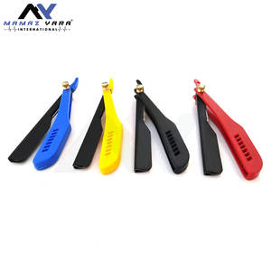 Maquinilla de afeitar de peluquero, mango de plástico recto, maquinilla de afeitar, cuchillo plegable de garganta cortada con logotipo y color personalizados - Product Image 2