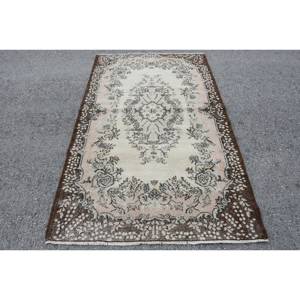 พรมขนแกะตุรกีวินเทจสีน้ำตาล6.8ft 3.9 X ลายปะต่อสีเบจเทคนิคสานแบนสำหรับตกแต่งห้องนั่งเล่นยางขนาด4เมตร - Product Image 1