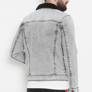 Nouveau design de veste en jean pour hommes veste en jean de couleur unie pour hommes vente en gros de streetwear veste en jean pour hommes - Product Image 4