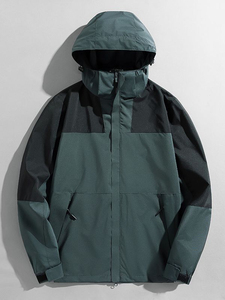 Chaqueta Impermeable Ligera para Hombre, Ropa Impermeable y Transpirable para Lluvia, Chaqueta Cortavientos Personalizada con Cremallera Completa para Exteriores - Product Image 5