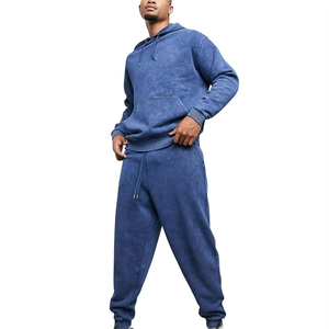 Nouveau design de survêtement avec broderie en détresse et délavé à l'acide survêtement pour hommes pantalon de survêtement et sweat à capuche empilés personnalisés - Product Image 1