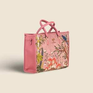 Bolso Tote Bohemio de Cuero Vegano para Novia, Gran Capacidad, Resistente al Agua, para Bordado con Hilo de Algodón, Gamuza y Terciopelo - Product Image 5