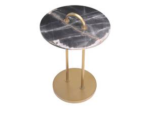 Table d'appoint moderne en gros avec plateau en marbre noir et finition en laiton brossé Chaque pièce varie en couleur veinée pour un usage domestique - Product Image 3