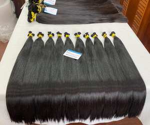 Cabello humano 100% Natural de alta calidad, cabello humano natural liso de hueso recto 100%, cabello humano virgen sin procesar - Product Image 1
