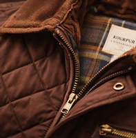 Veste matelassée d'hiver classique pour homme, marron, de qualité supérieure, rembourrée, isolée, imperméable, coupe-vent, rembourrage en polyester, style vintage
