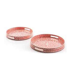 Design classique vaisselle de table rotin chocolat plateau de service meilleure qualité MOP rotin chocolat plateau de service au prix le moins cher - Product Image 5