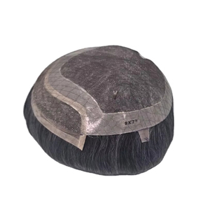 วิกผมผู้ชายแบบผูกเชือกด้านหน้า ทำจากผมแท้ชนิดอินเดียเรมี่ ยี่ห้อ Taz Hair จากบังกลาเทศ แบบลอนลึก  แบบเส้นเดียว  ผสมผมสีเทา 50% - Product Image 2