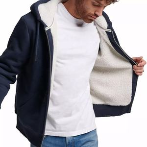 Custom Unisex Fleece Sherpa Fur Lined <b>Thick</b> <b>Hoodie</b> High Quality Zipper Warm Fluffy Printed Women <b>Men</b>' Winter Heavy Pocket - Product Image 4