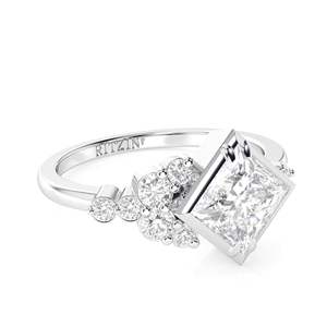 Anillo de compromiso de corte princesa de 1,50 CT, anillo de compromiso vintage único, anillo de compromiso de oro amarillo, anillo de bodas, aniversario nupcial - Product Image 2