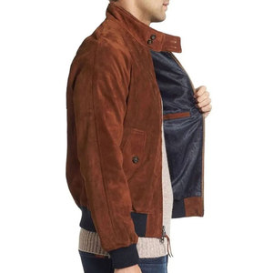 Hot Selling Fashion Men <b>Suede</b> Leather <b>Jackets</b> Wholesale Custom Color Logo <b>Suede</b> Leather <b>Jacket</b> for Men - Product Image 2