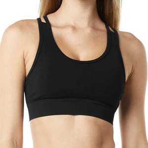 Soutien-gorge de sport et de yoga pour femme, sans couture, simple, dos croisé, maintien élevé, écologique, respirant, push-up, anti-chocs, avec logo frontal - Product Image 2