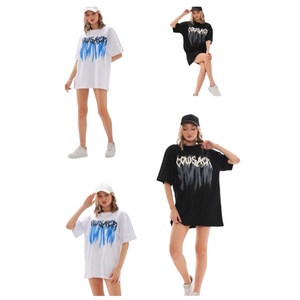T-shirt Streetwear Oversize Brodé Imprimé Logo Diamants Tricoté Coton Lourd Respirant Grande Taille ODM OEM - Product Image 6