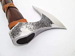 Acero artesanal internacional forjado a mano mango largo de madera doble hoja vikingo hacha cabeza acero al carbono hacha para Camping caza - Product Image 5