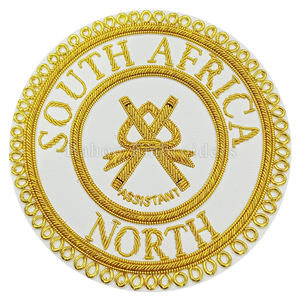 INSIGNIA DE VESTIDO PROVINCIAL DE ARTESANÍA MASÓNICA PARA SECRETARIA-INSIGNIA DE LINEAS DE ORO BORDADO A MANO-INSIGNIA DE DELANTAL MASÓNICO - Product Image 2