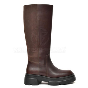 Botas largas de cuero hechas a mano para mujer, Calzado cómodo duradero clásico, botas largas de moda para mujer - Product Image 2
