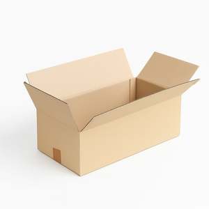 Caja de Cartón Plana Alargada de 50x25x15 cm, Color Marrón Kraft, Resistente, con Solapas, 2 mm de Grosor, Reciclada, Protegida Contra Rayos UV - Product Image 1