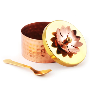 Bol de fruits secs en cuivre prix bol de service décoratif bol de fruits secs en gros avec couvercle en laiton pour petite taille - Product Image 5