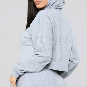 Sudadera con capucha y Top corto con logotipo personalizado, sudaderas de alta calidad, sudadera con Top corto para mujer, nuevo estilo 2025, ropa informal OEM ODM - Product Image 4
