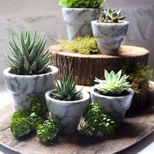 Meilleur vendeur : Jardinière en marbre design pour l'intérieur d'un appartement de luxe, ajoutant un accent en pierre naturelle de qualité supérieure à l'exposition des plantes - Product Image 5