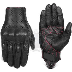 Gants de moto pour hommes en cuir pur pour les courses de motos, gants de protection pour la conduite hivernale à doigts entiers pour hommes et femmes - Product Image 1