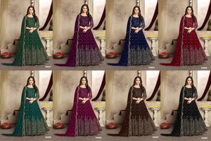 Nuevo traje de diseñador étnico moderno indio paquistaní tela Georgette de imitación pesada Dupatta High Traditional Pishwas Anarkali - Product Image 6