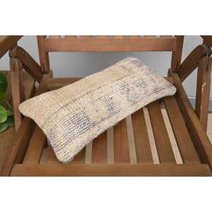 Beige Kilim Wool Pillow 8x16 Inch Luxury Rustic Fluffy Floral <b>Throw</b> for Sofa Bedding Portable Vintage Woven <b>Patchwork</b> Design - Product Image 5
