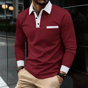 Chemise décontractée à manches longues pour homme, col rond, en toile respirante, grande taille, collection Printemps-Automne 2026 - Product Image 4