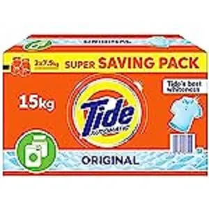 Detergente en polvo para ropa Tide, aroma original, adecuado para máquinas automáticas, 15 Kg