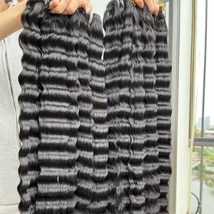 Venta al por mayor precio de fábrica calidad cutícula alineada extensión de cabello humano hueso recto paquete negro mujeres Venta caliente 1B estilo de onda - Product Image 2