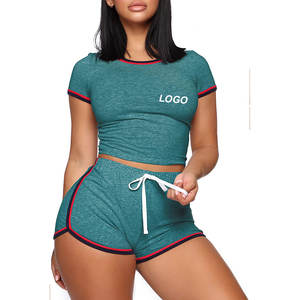 Conjuntos de 2 piezas para mujer, camisetas informales y traje de entrenamiento corto, conjuntos cortos para mujer, conjunto de dos piezas para mujer - Product Image 5