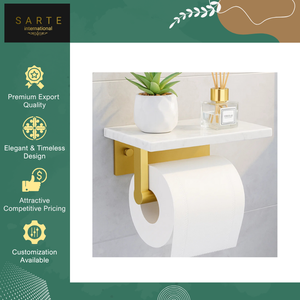 Factory Direct Supply Luxury Marble Brass <b>Wall</b> <b>Mounted</b> Eco-Friendly Tissue Paper <b>Roll</b> <b>Holder</b> Lifetime Warranty for Modern - Product Image 2