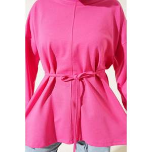 Túnica con cordones de cuerda de doble manga fucsia - Product Image 3