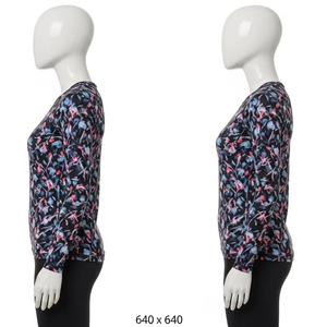 Tops actifs imprimés respirants avec une coupe régulière Chemises en polyester et élasthanne pour l'entraînement, la remise en forme, la salle de sport, la course à pied - Product Image 4