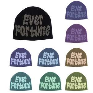 Bonnet tricoté Y2K en gros US/Europe Bonnets d'hiver à la mode avec lettre Jacquard Design motif à pois unisexe - Product Image 6