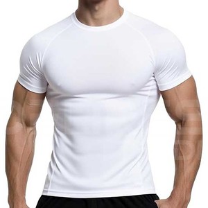 Nouveau 2025 adulte hommes coton/bambou Fiber Compression T-Shirts motif solide col rond chemise vêtements - Product Image 3