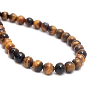 Cuentas de Piedra Natural Chakralume, Ojo de Tigre, Color Marrón/Amarillo Dorado/Negro, 15 Pulgadas, Cuentas Sueltas para Fabricación de Joyería, Venta al Por Mayor - Product Image 3
