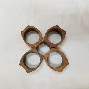 Anneau de serviette en bois, style campagnard, écologique, décoration de table à manger pour la maison, la cuisine, le restaurant, les mariages, les événements, les fêtes - Product Image 1