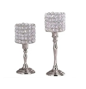Meilleure vente bougeoirs bougeoir avec perles de cristal élégant pour café Table à manger et décoration intérieure - Product Image 4