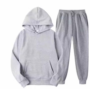 Ensemble sweat à capuche en coton 100% pour hommes de l'usine OEM séchage rapide manches longues pull oversize respirant sweat uni grande taille hiver - Product Image 5