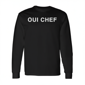 T-shirt a maniche lunghe Oui Chef Foodie French Chef Line Cook con design promozionale - Product Image 2