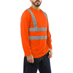 Fast Shipping <b>Black</b> <b>Long</b> Sleeve Safety <b>T</b> <b>Shirt</b> High Quality Segmented Heat Transfer Reflective <b>T</b> <b>Shirt</b> - Product Image 2