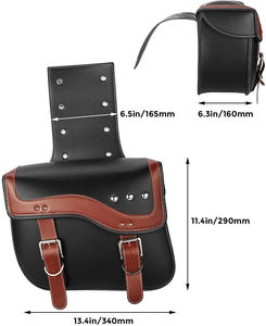 <b>Motorcycle</b> Sissy Bar Touring Luggage Saddle Bag Durable Premium Cowhide Leather Fashion Waterproof Customized Color Logo Made - Product Image 2