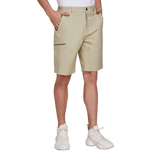 Pantalones cortos de vestir híbridos para hombre, pantalones cortos informales chinos elásticos con parte delantera plana ligeros de secado rápido, tela de lona, 1 pieza, poliéster Vintage - Product Image 1