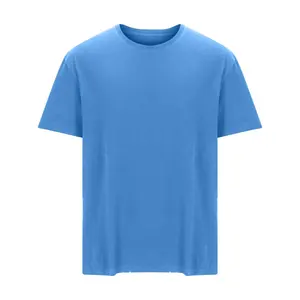 Venta al por mayor de los hombres lavado con ácido Vintage recortada camiseta Boxy Fit 250 Gsm algodón de gran tamaño de peso pesado sólido Digital impreso de punto - Product Image 3