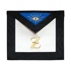 Delantal Masónico de Lujo, Combinación de Cuero y Terciopelo, Bordado, con Símbolo de Logia Azul, Delantal de Francmasonería - Product Image 6